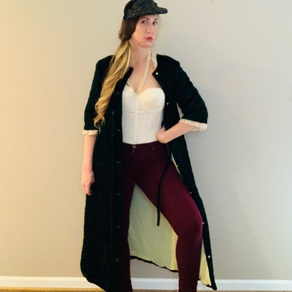 Vintage Green Quilted Velvet Jacket - Picture 5 of 16